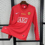 Football Shirt Manchester United Home 07-08 Long Sleeves Retro front