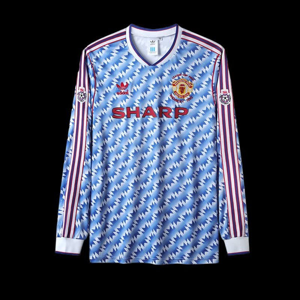 Football Shirt Manchester United Away League Cup Final 90-92 Long Sleeve front