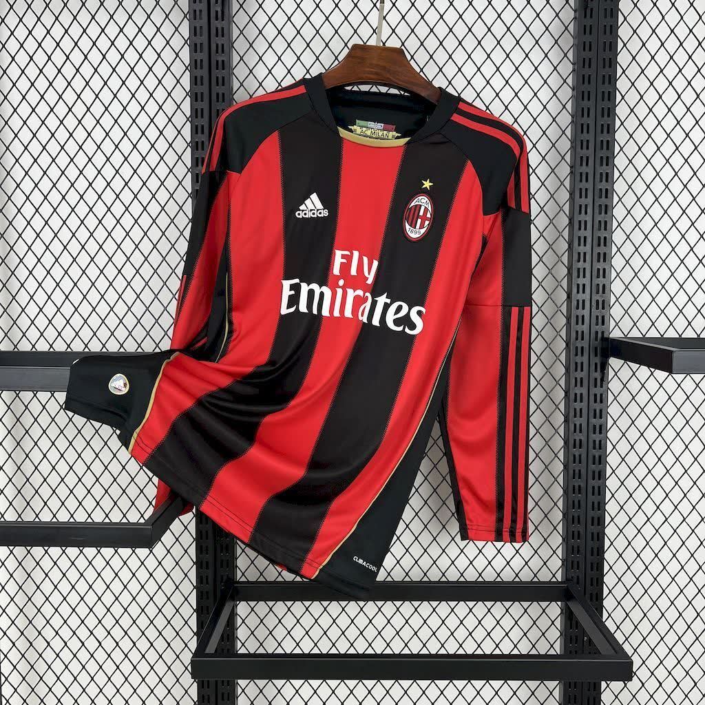 Football Shirt AC Milan Home 10-11 Long Sleeves Retro front