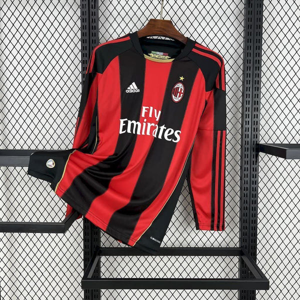 Football Shirt AC Milan Home 10-11 Long Sleeves Retro front