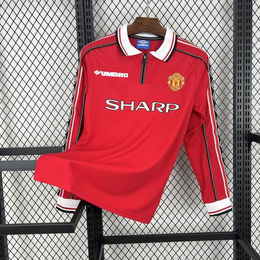 Football Shirt Manchester United Home 98-99 Retro Long Sleeves front