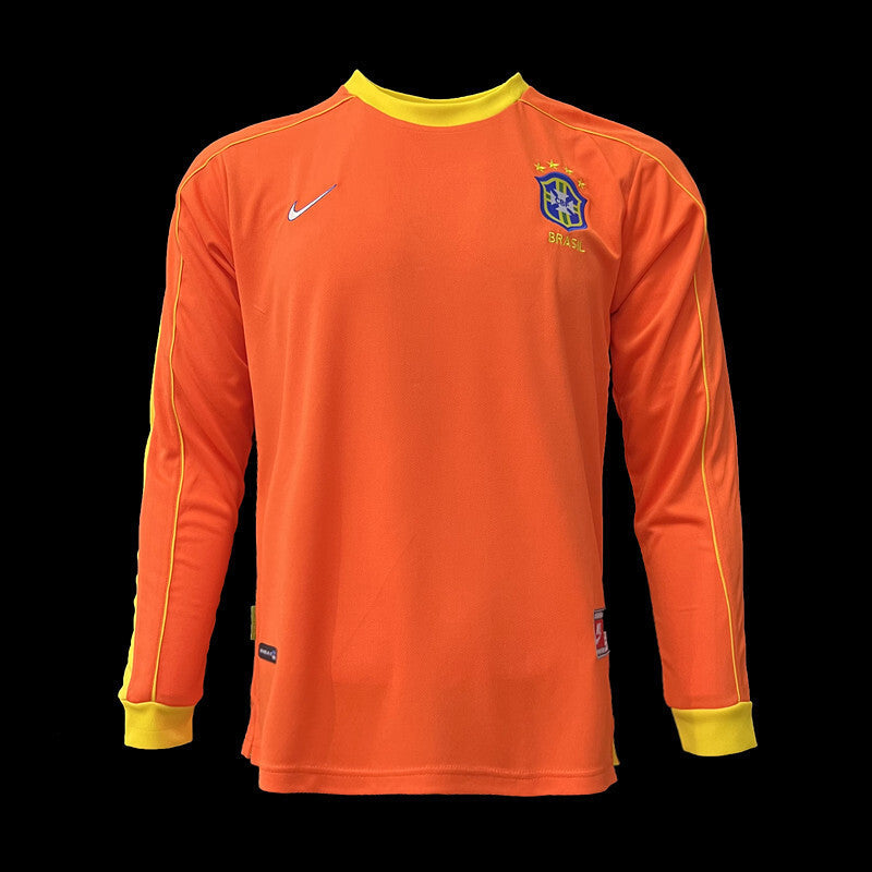 Football Shirt Brazil Goalkeeper 98-99 Orange Long Sleeve front