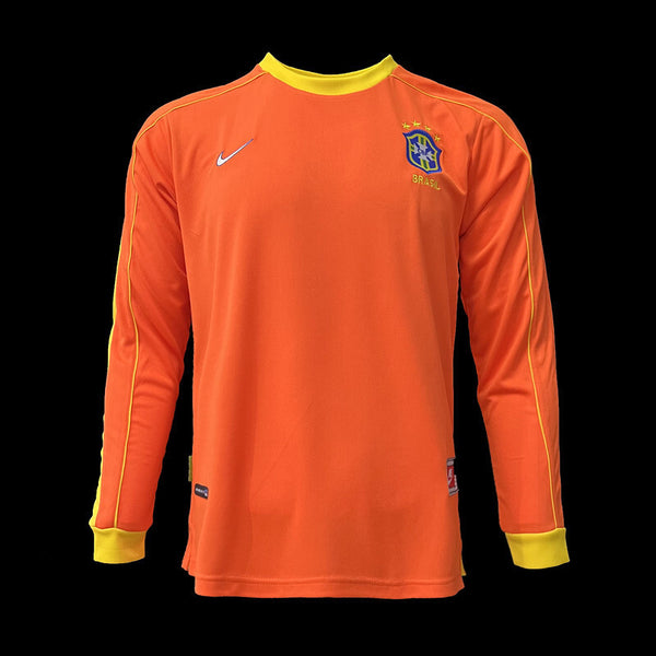 Football Shirt Brazil Goalkeeper 98-99 Orange Long Sleeve front