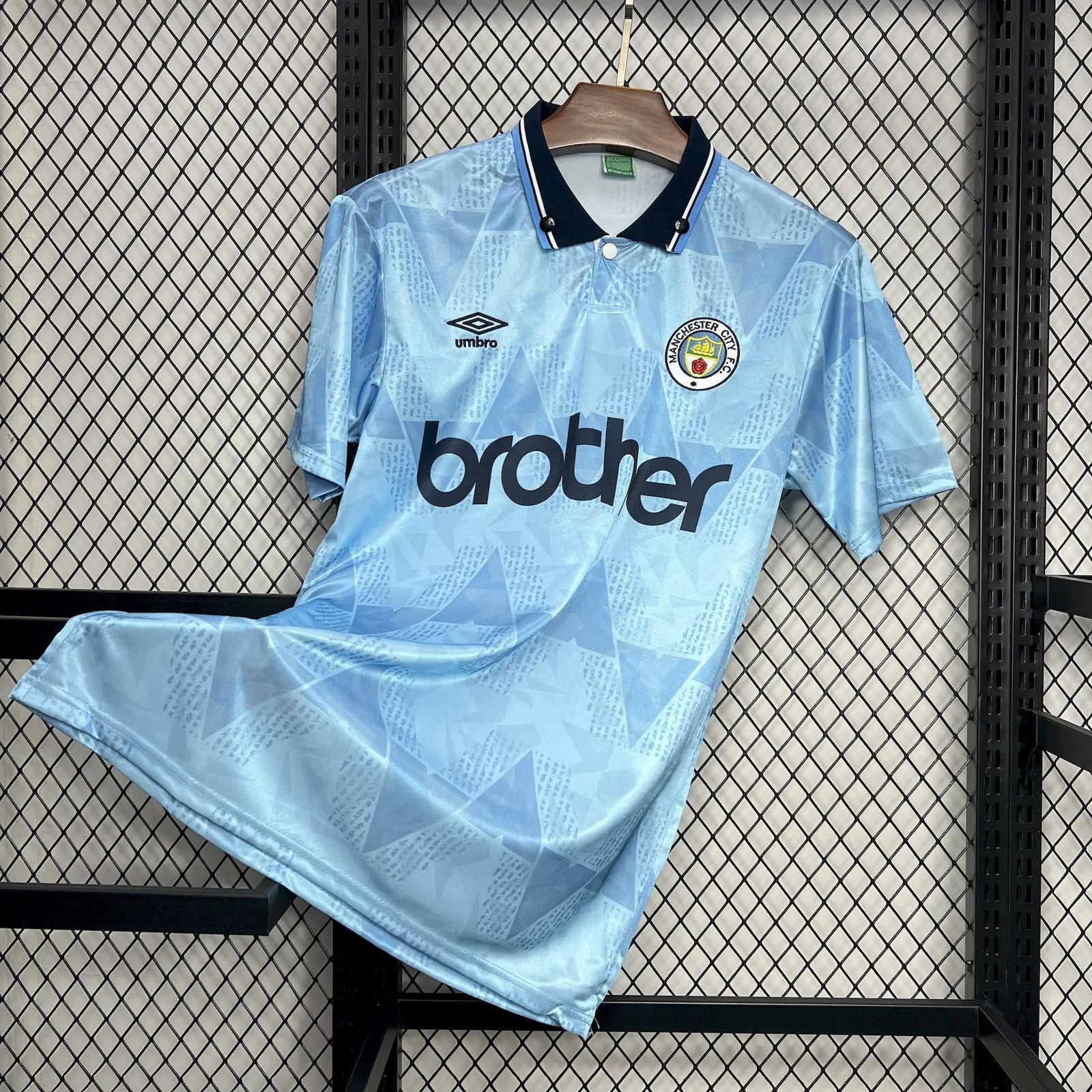 Football Shirt Manchester City Home 89-91 Retro front