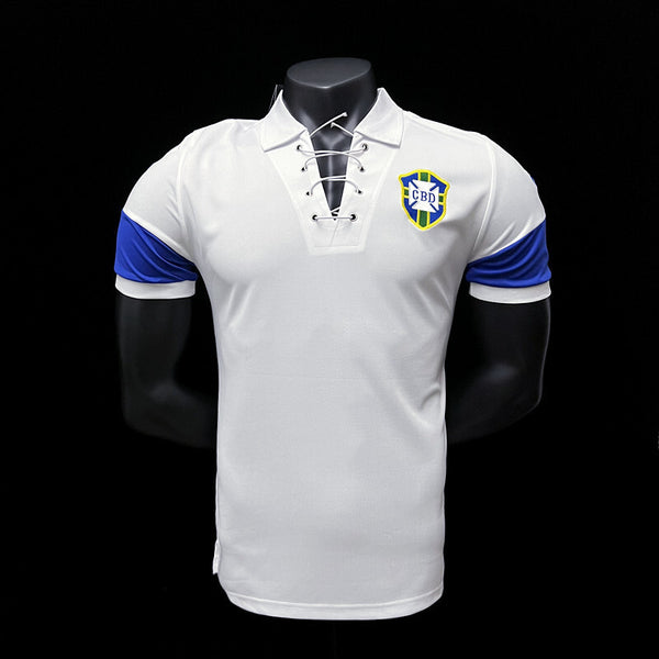 Football Shirt Brazil White 04-05 Retro front