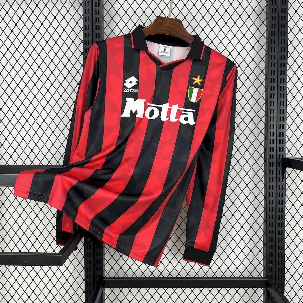 Football Shirt AC Milan Home 93-94 Long Sleeves Retro front