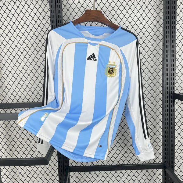 Football Shirt Argentina Home 06-07 Long Sleeves Retro front