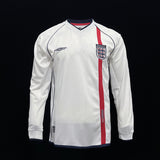 Football Shirt England Home 02-03 Retro Long Sleeve front
