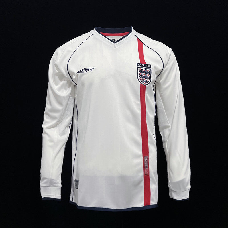Football Shirt England Home 02-03 Retro Long Sleeve front