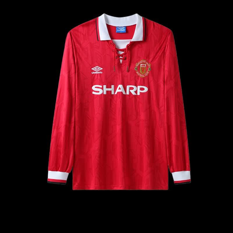 Football Shirt Manchester United Home 92-94 Long Sleeve front