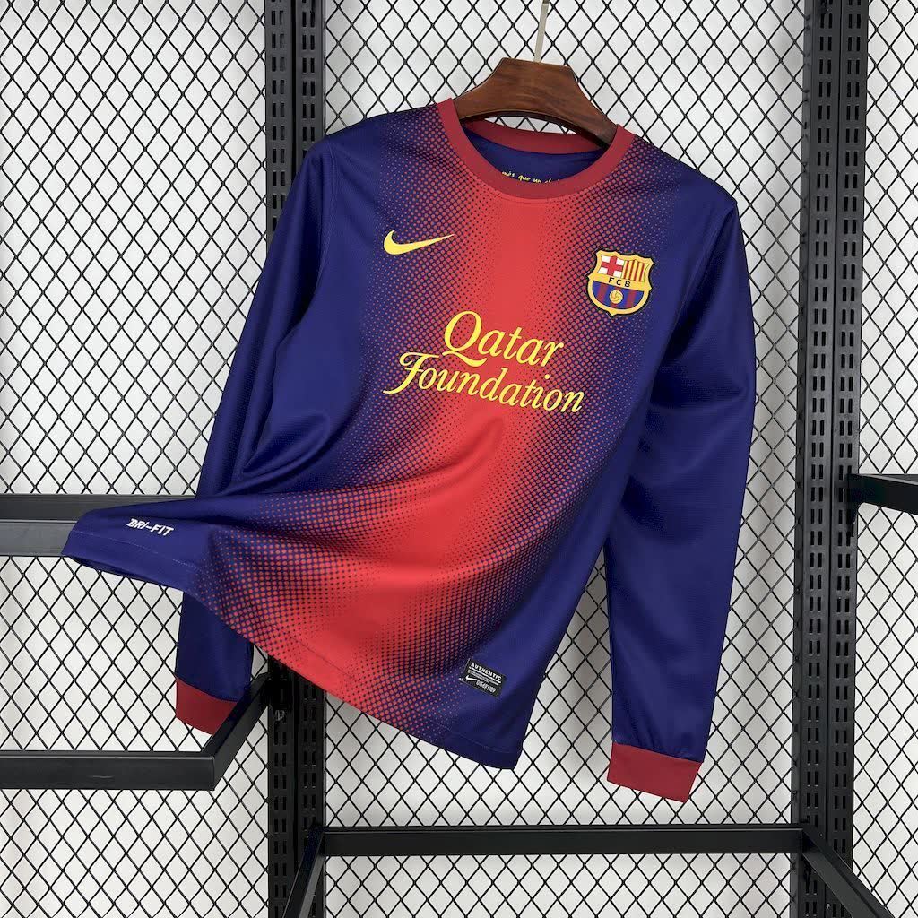 Football Shirt FC Barcelona Home 12-13 Long Sleeves Retro front
