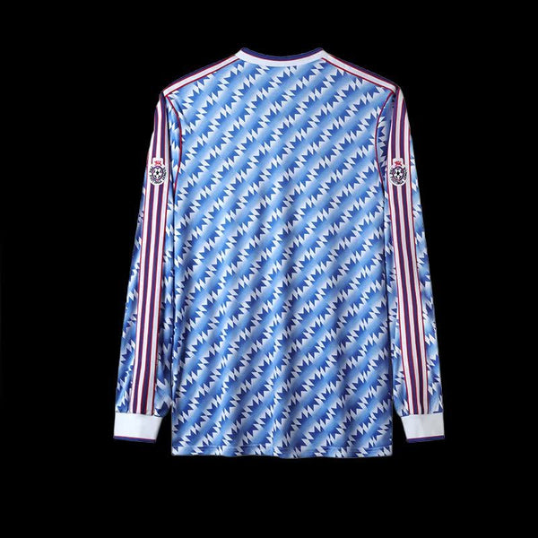 Football Shirt Manchester United Away League Cup Final 90-92 Long Sleeve back