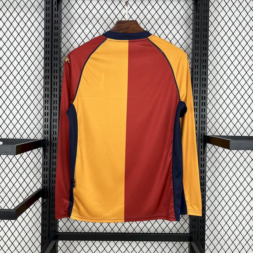 Football Shirt AS Roma Home 01-02 Long Sleeve Retro back