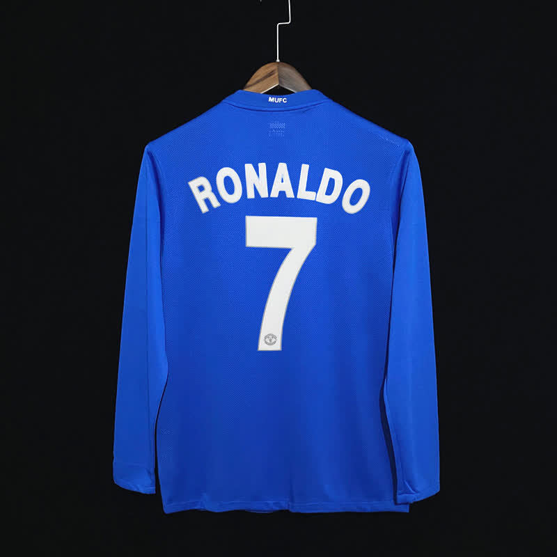 Football Shirt Manchester United Away 07-08 Long Sleeve Retro back