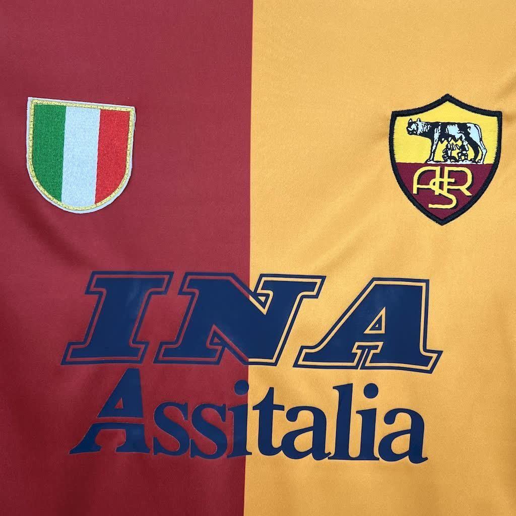 Football Shirt AS Roma Home 01-02 Long Sleeve Retro extra 4