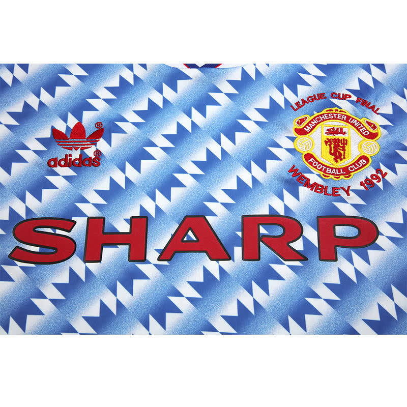 Football Shirt Manchester United Away League Cup Final 90-92 Long Sleeve extra 4