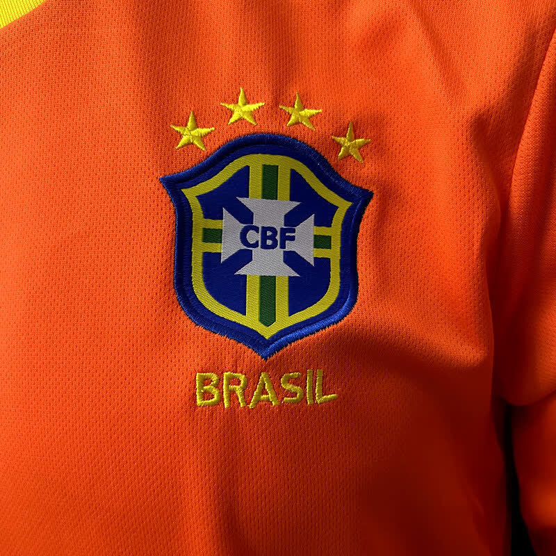 Football Shirt Brazil Goalkeeper 98-99 Orange Long Sleeve extra 4