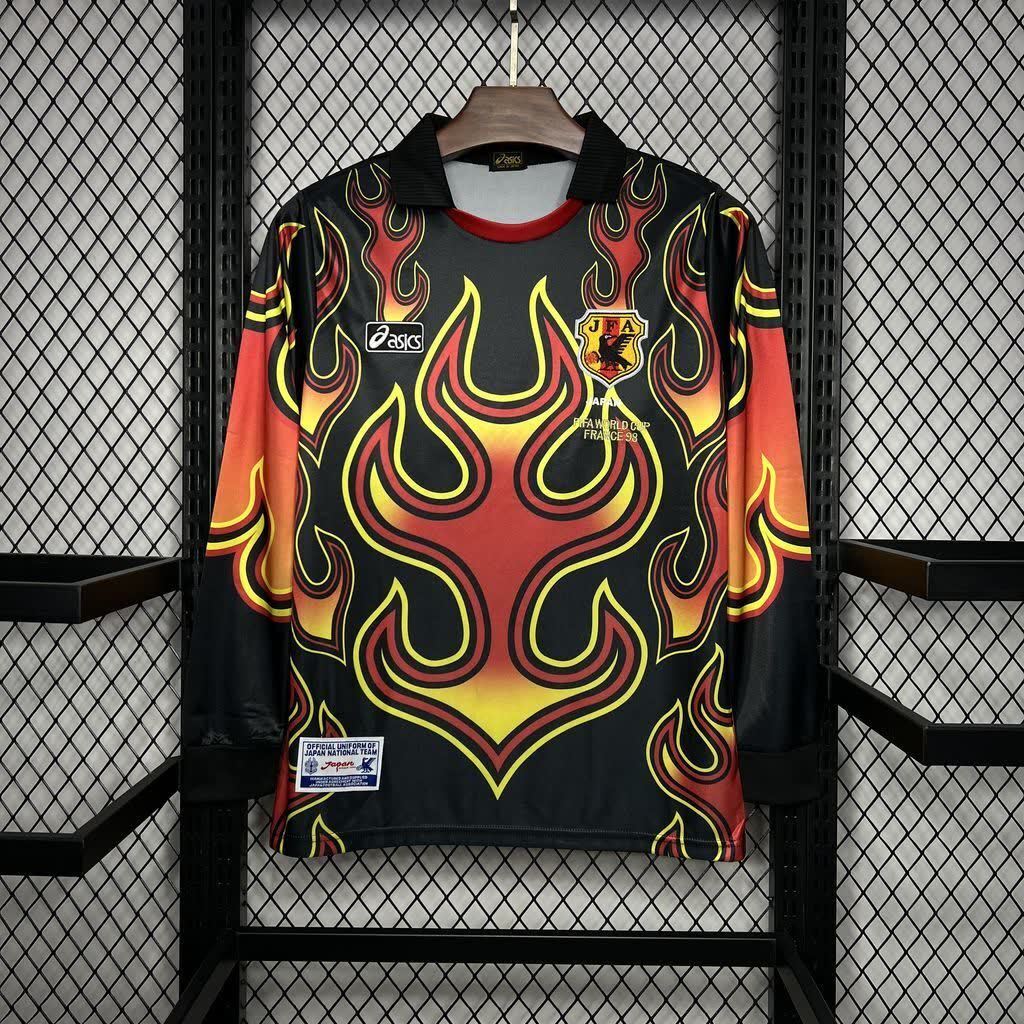 Football Shirt Japan Goalkeeper 1998 Red Flame Retro extra 5