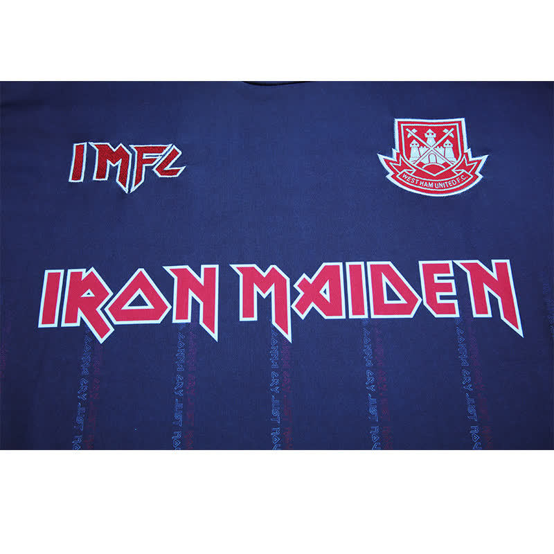 Football Shirt West Ham United Iron Maiden Away 25-26 blu extra 6