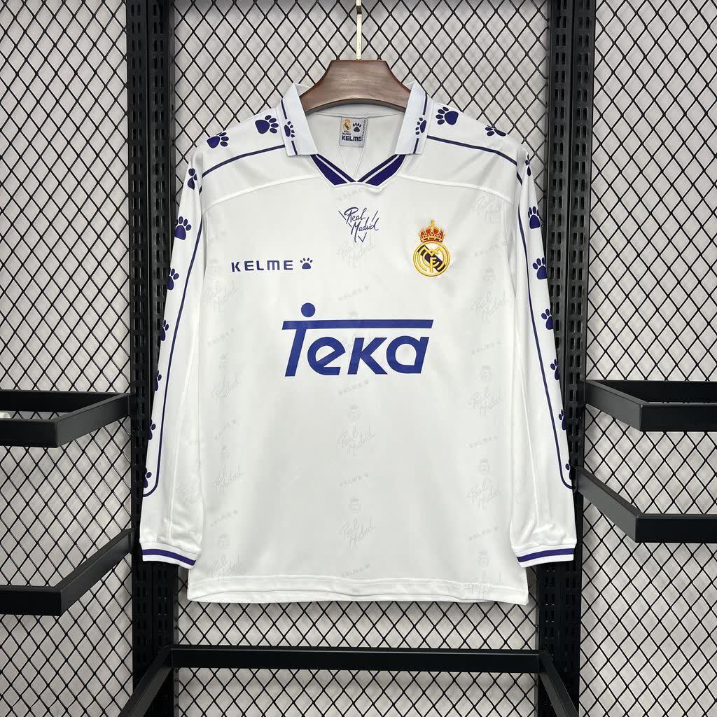 Football Shirt Real Madrid Home 94-96 Long Sleeve Retro extra 6